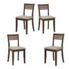 Conjunto Rubi com 4 Cadeiras Madeira Pinus Café - Finestra Conjunto Rubi com 4 Cadeiras Madeira Pinus Café - Finestra