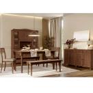 Conjunto Rubi: Cristaleira, Balcão 4 Portas, Mesa 2 Bancos 2 Cadeiras Madeira Pinus Café - Finestra Conjunto Rubi: Cristaleira, Balcão 4 Portas, Mesa 2 Bancos 2 Cadeiras Madeira Pinus Café - Finestra