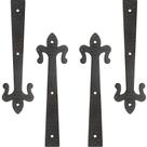 Conjunto rústico de suporte de porta de celeiro Foxwake de 20 cm em preto fosco