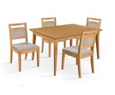 Conjunto Rustico Sala de Jantar Mesa 1.20 c/ 4 cadeiras Madeira Maçica Luxo - Refinatto