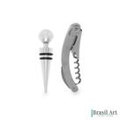 Conjunto Saca Rolha e Tampa em Inox Conjunto Saca Rolha e Tampa em Inox