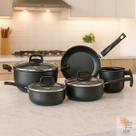 Conjunto Safira com Tampa Vidro 5 Peças Antiaderente GRAFITE