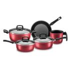 Conjunto Safira Tampa de Vidro 5 Peças Antiaderente CEREJA