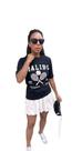 Conjunto Saia Balonê e Tshirt Preta Moda Feminina Tendência Blogueira Minimalista Fashion