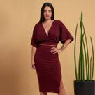 Conjunto Saia + Blusa Morcego Feminino Cropped Envelope Saia Fenda