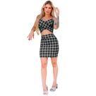 Conjunto Saia Cintura Alta e Cropped Adulto Várias Estampas