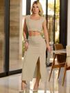 Conjunto Saia com Fenda e Cropped Empório Pit Bull 91301