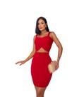 Conjunto Saia Curta Cropped Festa Feminino Brilho elegante Sofisticado