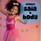 Conjunto Saia de Tule e Body Collant Infantil Rosa Barbi Cor:RosaTamanho:8