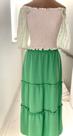Conjunto saia e bata ombro a ombro