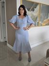 Conjunto saia e blusa em lese de algodão todo forrado moda evangelica