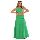 Conjunto Saia E Blusinha No Modelo De Cropped Com Lastex Estampas Do Verão Bela