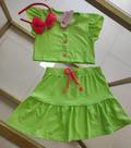 Conjunto saia e croped verde feminino tamanho 4