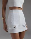 Conjunto Saia e Cropped - Tamanho P - Branca