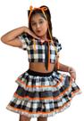 Conjunto Saia Junino Caipira Estampado Xadrez