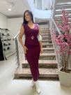 Conjunto Saia Longa Blusa com Bojo Decote V Detalhe Boho 7DA Cor:VinhoTamanho:M Conjunto Saia Longa Blusa com Bojo Decote V Detalhe Boho 7DA Cor:VinhoTamanho:M