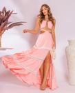 Conjunto Saia Longa com Fenda Lateral e Cropped Transpassado Festa - Closet Deluxe