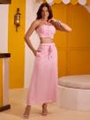 Conjunto Saia Longa e Cropped Elegante Empório PitBull 93160 COR:ROSATAMANHO:M Conjunto Saia Longa e Cropped Elegante Empório PitBull 93160 COR:ROSATAMANHO:M