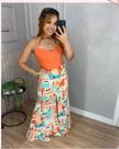 Conjunto saia longa e Cropped feminino adulto, tecido dunas.
