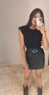 Conjunto Saia material sintético e Cropped
