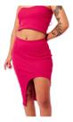 Conjunto Saia Midi Com Fenda E Cropped Ribana