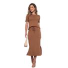 Conjunto Saia Midi e Camiseta Elegante Casual Versatil Moderna