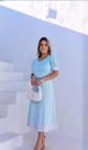 Conjunto Saia Midi Evase Blusa Croped Manga Princesa Detalhada Moda Evangelica