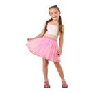 Conjunto saia rosa com pompom e cropped 1425014