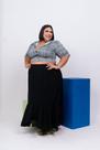 Conjunto saia xadrez preto