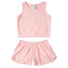 Conjunto Saída de Praia Infantil Atoalhado Rosa Tip Top