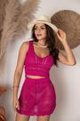 Conjunto Saída De Praia Trico Saia E Top Cropped Verão