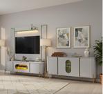 Conjunto Sala Apollo Home para TV e Buffet Porta Vidro e LED