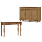 Conjunto Sala: Balcão 3 Portas 3 Gavetas e Aparador 2 Gavetas Rubi Freijó Madeira Pinus - Finestra