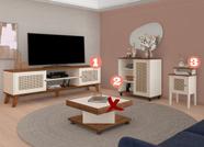 Conjunto Sala Charlotte: Rack 4524+ Mesa 4518+ Buffet 4520 Conjunto Sala Charlotte: Rack 4524+ Mesa 4518+ Buffet 4520