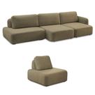 Conjunto Sala de Estar 1 Sofá Retrátil Modulado 402cm e 1 Poltrona Santiago Bouclê Castor G89 - Gran Belo Conjunto Sala de Estar 1 Sofá Retrátil Modulado 402cm e 1 Poltrona Santiago Bouclê Castor G89 - Gran Belo