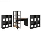 Conjunto Sala de Estar: Escrivaninha Match + 2 Estante Book
