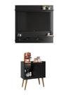 Conjunto Sala de Estar Painel 32" Madri + Aparador Cantinho do Café Linus Cor Preto