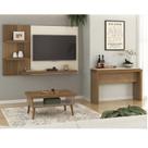 Conjunto Sala de Estar Painel Ripado para Tv até 50 Polegadas com Mesa de Centro Lucca e Aparador Moon