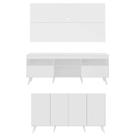 Conjunto Sala De Estar Rack Painel 65 e Aparador Retrô