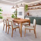 Conjunto Sala de Jantar 1 Mesa 180cm 6 Cadeiras Estofadas Miriti CabeCasa MadeiraOriginals