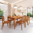 Conjunto Sala de Jantar 1 Mesa 210cm 8 Cadeiras Miriti CabeCasa MadeiraOriginals