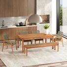 Conjunto Sala de Jantar 1 Mesa 4 Cadeiras e 1 Banco