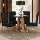 Conjunto Sala de Jantar 1 Mesa Redonda com 4 Cadeiras