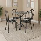 Conjunto Sala de Jantar 1 Mesa Tampo Granito Quadrado 4 Cadeiras Thais Conjunto Sala de Jantar 1 Mesa Tampo Granito Quadrado 4 Cadeiras Thais