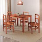 Conjunto Sala de Jantar 1 Mesa Tampo Madeira Maciça Quadrado 4 Cadeiras Conjunto Sala de Jantar 1 Mesa Tampo Madeira Maciça Quadrado 4 Cadeiras