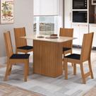Conjunto Sala de Jantar 1 Mesa Tampo MDP Retangular com 4 Cadeiras Cozinha Dalila Yescasa Marrom/Freijó/Off White/Preto Conjunto Sala de Jantar 1 Mesa Tampo MDP Retangular com 4 Cadeiras Cozinha Dalila Yescasa Marrom/Freijó/Off White/Preto