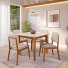 Conjunto Sala de Jantar 1 Mesa Tangará 95cm 4 Cadeiras Estofadas Miriti CabeCasa MadeiraOriginals Bege/Off White/Creme Conjunto Sala de Jantar 1 Mesa Tangará 95cm 4 Cadeiras Estofadas Miriti CabeCasa MadeiraOriginals Bege/Off White/Creme