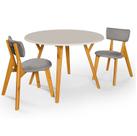 Conjunto Sala de Jantar 2 Cadeira Mesa Redonda 90cm