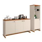 Conjunto Sala De Jantar 2 Peças - Aparador E Estante Verbena - Offwhite/naturale Offwhite/naturale