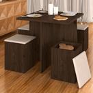 Conjunto Sala De Jantar 4 Banquetas Berlim Imbuia